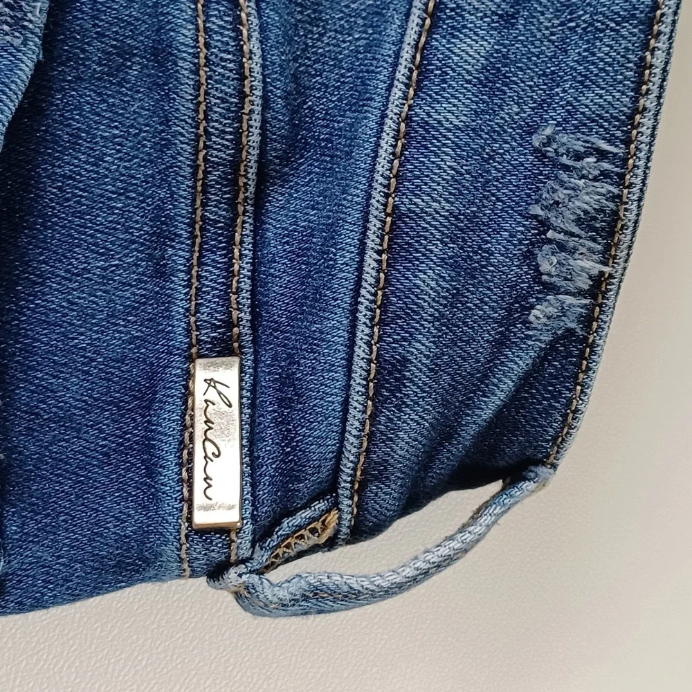 KanCan Jeans Womens 5 Blue High Rise Skinny Frayed Hem Distressed Denim